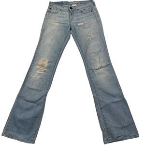 Vintage Latino Women US  27 Jeans Blue Denim Wide Leg Pants 100% Cotton Italy